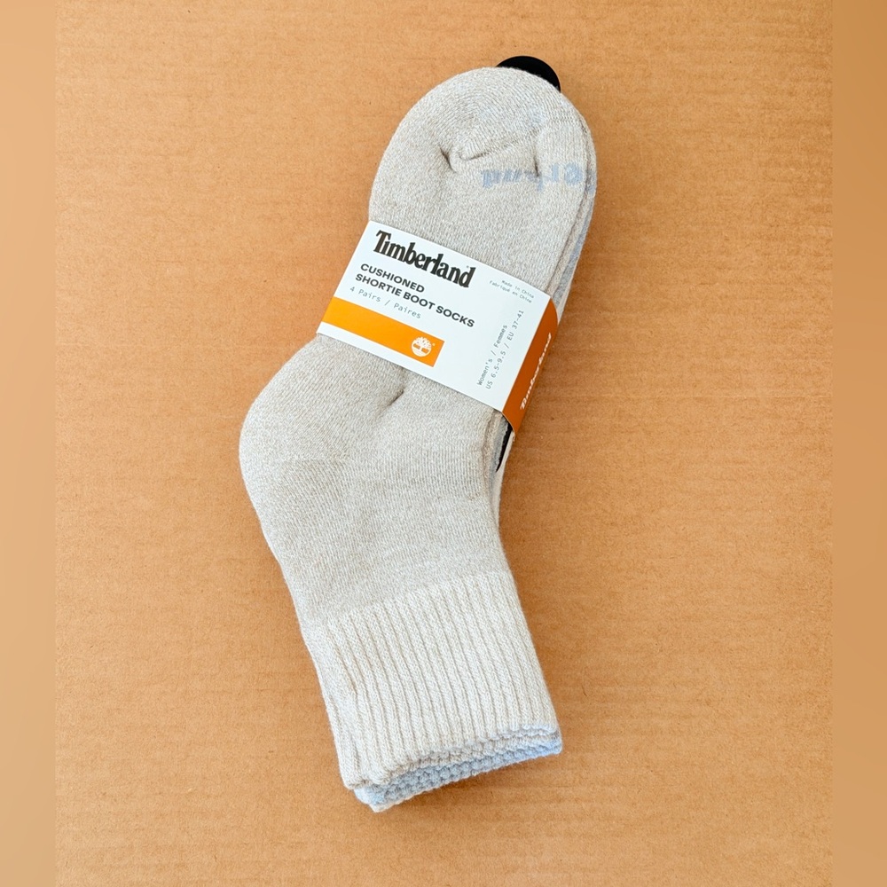 Timberland Cushioned Shortie Boot Quarter Crew Socks 4 Pairs Women’s Sz 6.5-9.5